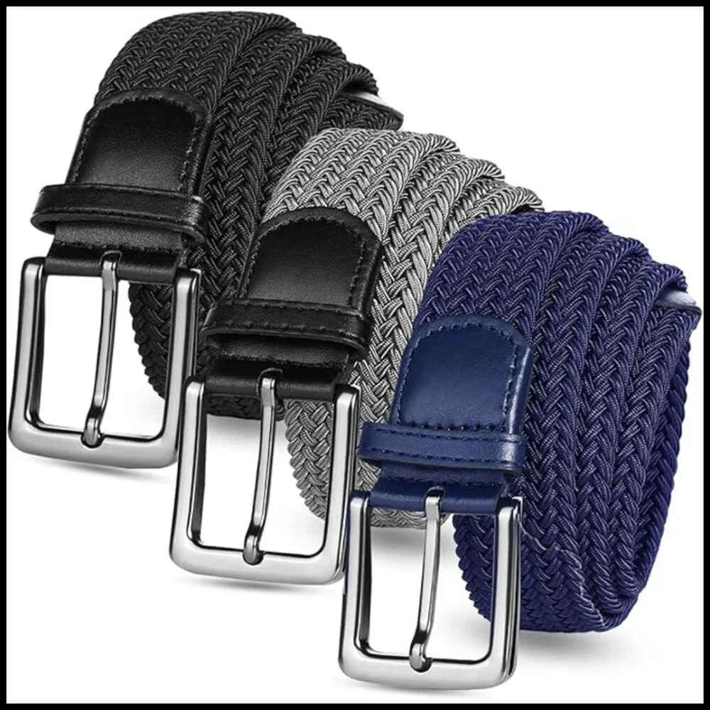 Braided Elastic Fabric Stretch Canvas Woven Belt for Sports Hiking